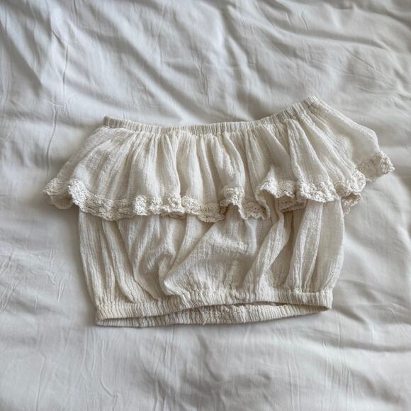 Jen’s Pirate Booty Cha Cha Tube Top Strapless Ruffle Cream One Size - Picture 5 of 7